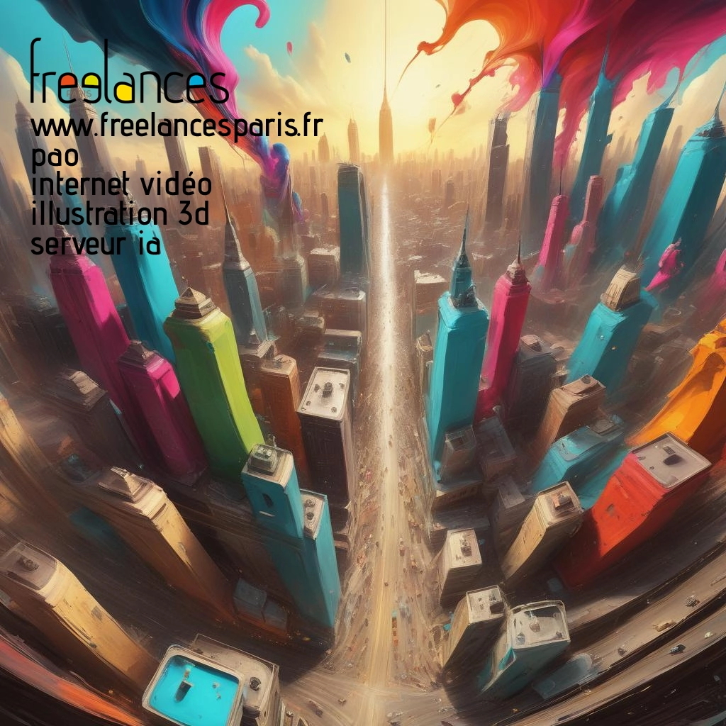 Pao mise en page internet vidéo illustration 3d serveur IA générative AI freelance paris studio de création magazines uz0uqua0